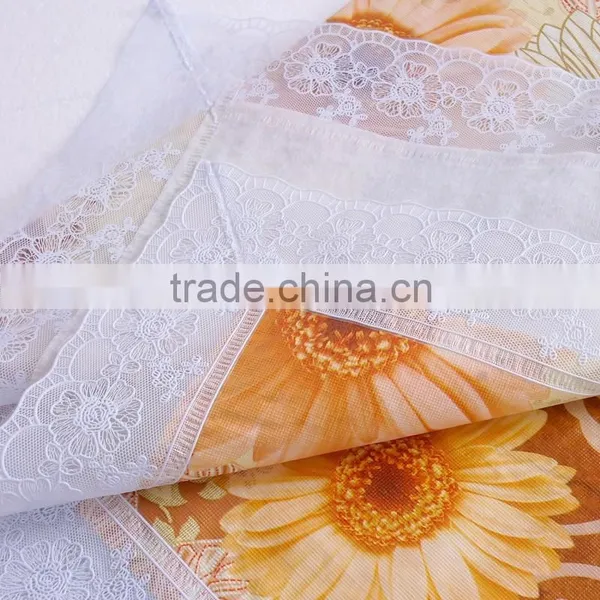 PVC/PEVA Lace Tablecloth With Flannel Backing, High Quality & Waterproof & Oil Proof photo-5