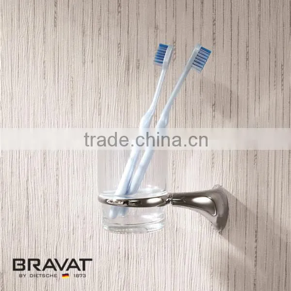 wall mounted glass single bathroom cup holder