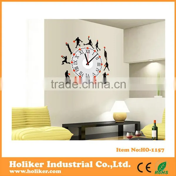Basketball Sport Decorative Wall Sticker Clock