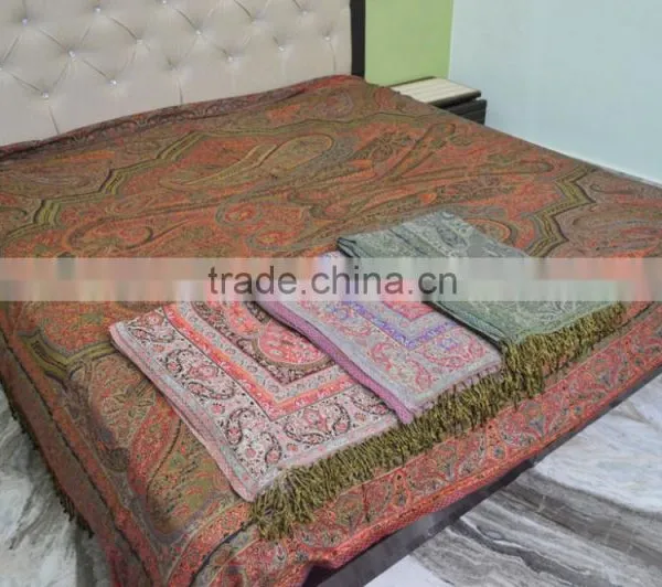 Elegant Paisley Tapestry Indian Wall Hanging Bedspread Tentures Copriletto Uberwurf Cubrecana photo-6