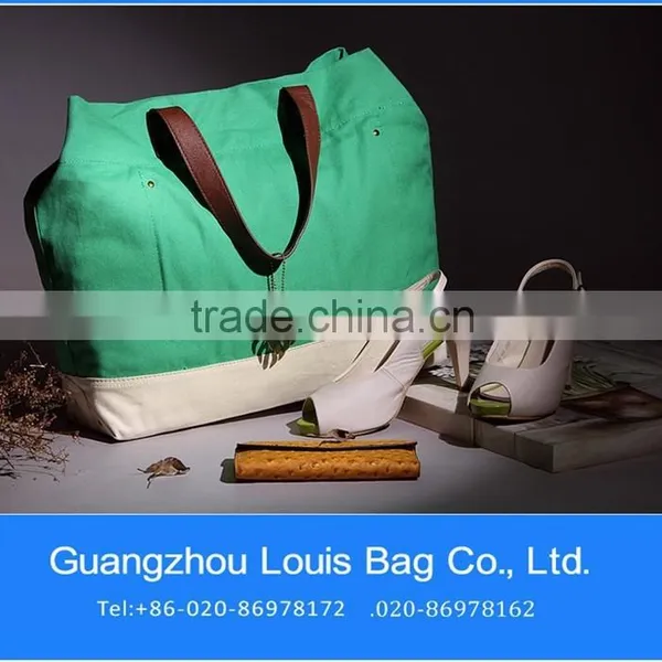 Guangzhou China Factory Customized Two Tone Organic Female Cotton Handbag
