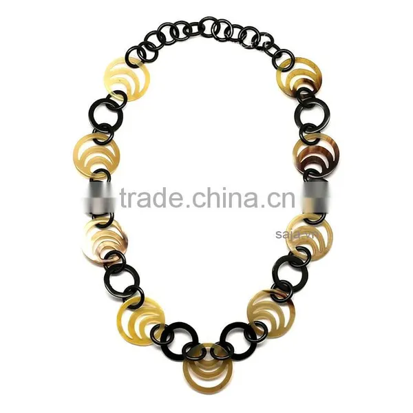Buffalo Horn White, Buffalo Horn Jewelry, Buffalo Horn Necklace SHN-457