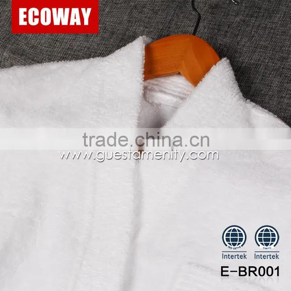100% Cotton Hotel Terry Cloth Bathrobes White Mens Spa Bathrobe photo-2