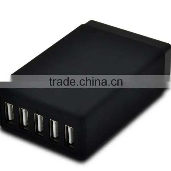 UV Paint 5V4.1A 5 Port Multiple USB Intelligent Charger Multi Travel Power Adapter for USB-Charged Devices(Black) photo-3