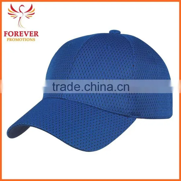 Wholesale Ployester Jersey Mesh Royal Blue Hit-dry Baseball Cap photo-4