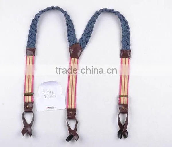 Custom Fashion Webbing Elastic Girls Suspender Leather Button End photo-2