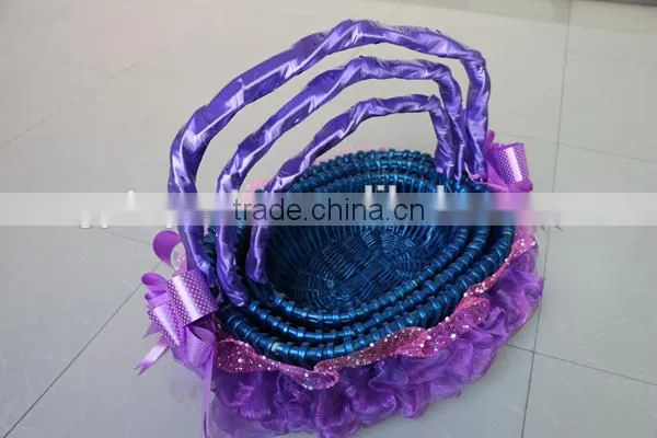 Oval Basket Lace Basket Willow Basket With Handle photo-2