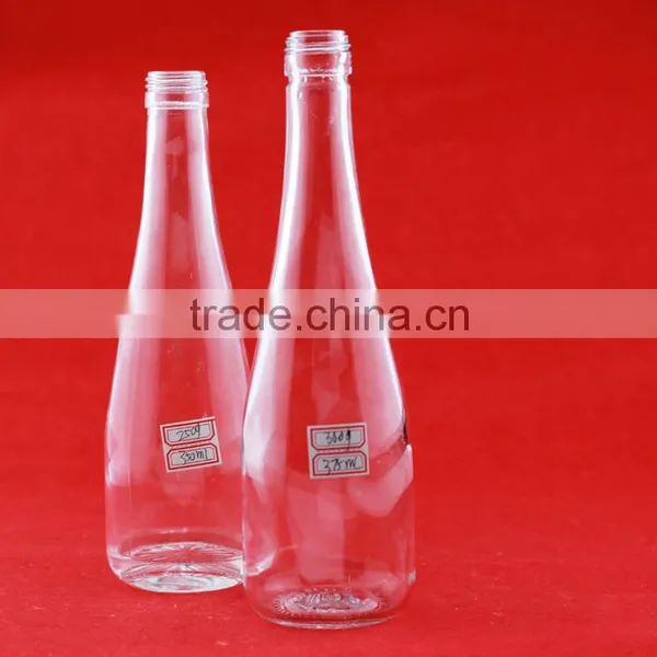 Handcraft Glass Bottle Custom Shape Fruit Juice Glass Bottle 300ml Frosted Glass Bottle photo-5