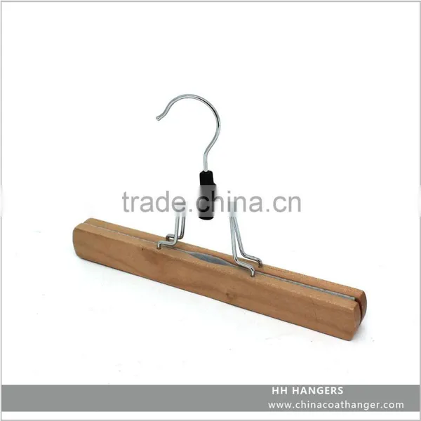 Wooden Clamp Pants Hanger Hair Extension Wood Pants Skirt Hanger photo-2