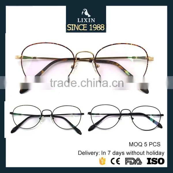 High Quality Retro Round Glasses Men Metal Eyeglasses Demi Color Prescription Lens Spectacle Optical Frames 307 photo-5