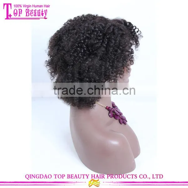 2016 New Style for Summer 12 Inch Afro Kinky Curly Human Hair Full Lace Wig photo-5