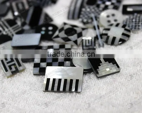 MOP+Black Onyx Mosaic,wholesale Gemstone Mosaic for Cuff Buttons photo-6