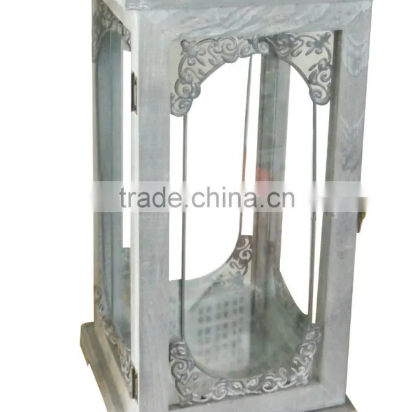 Metal Lantern Moroccan Candle Lanterns Wooden Candle Holder photo-5