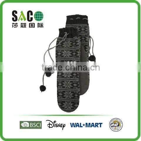 Fashion Warm Snow Pattern Stringing Leather Sole Anti Indoor Shoes photo-2