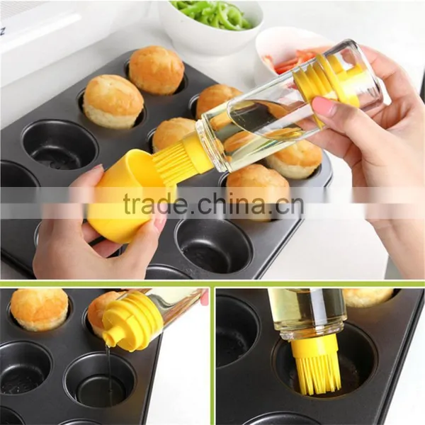 Good Quality Kitchen Tool Cooking Oil Plastic Bottle Healthy Silicone Brush Oil Bottle photo-5