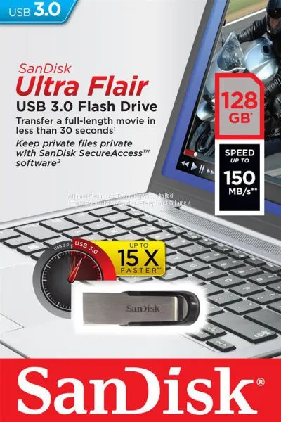 SanDisk 16GB 32GB 64GB 128GB ULTRA FLAIR USB3.0 Stick Paket Speicherstick photo-2