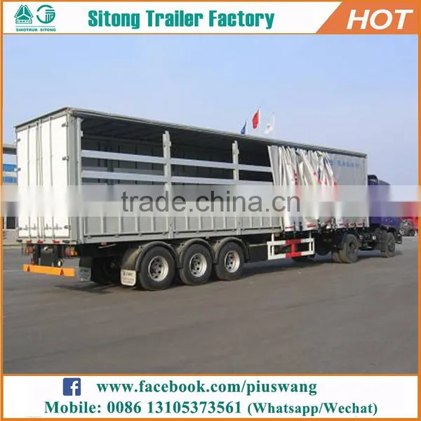 China Best Selling Van Type Curtain Side Semi Trailer Tri-axles Curtain Van Trailer photo-3