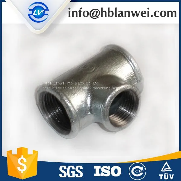 NPT Galvanized Beaded Tee M.I. Pipe Fittings