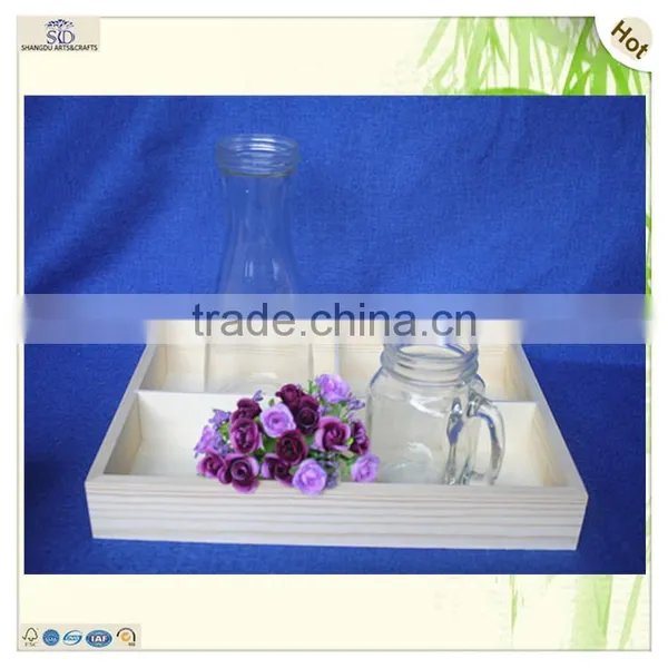 Customized Logo Multi Grids Compartments Decorating Storaging Pine Tray photo-5