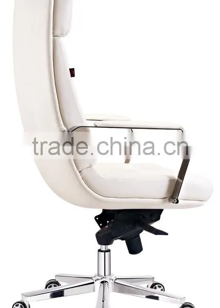 Elegnt Big Boss Manager White Leather Executive Computer Swivel Chair photo-3