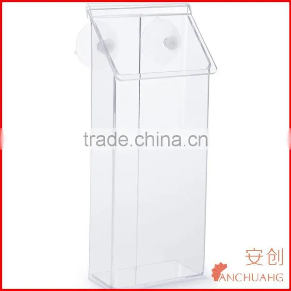 Clear Acrylic Out Door Brochure Holder With Snapping Lid, Window Mount,Wall Mount, Suction Cups Included photo-2