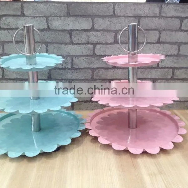 Metal Footed Wedding Cake Stand Plate Party Dessert Display photo-2