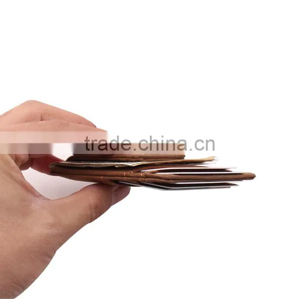 Crazy Horse Leather OEM Branded Money Clip Front Slim Minimalist Mens RFID Blocking Leather Money Clip photo-5