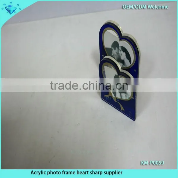 Lovely Heart Shape Clear Acrylic Photo Frame With Magnet for Wedding photo-2