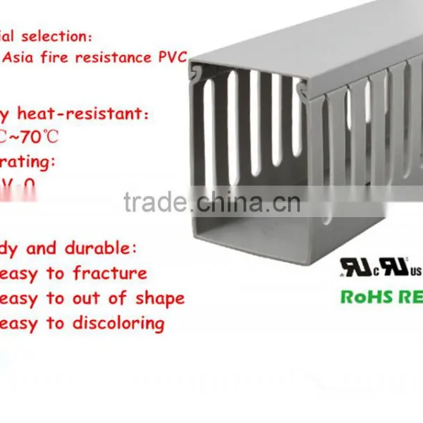 High Quality Insulation 40*30mm Gray Square PVC Wiring Duct photo-3