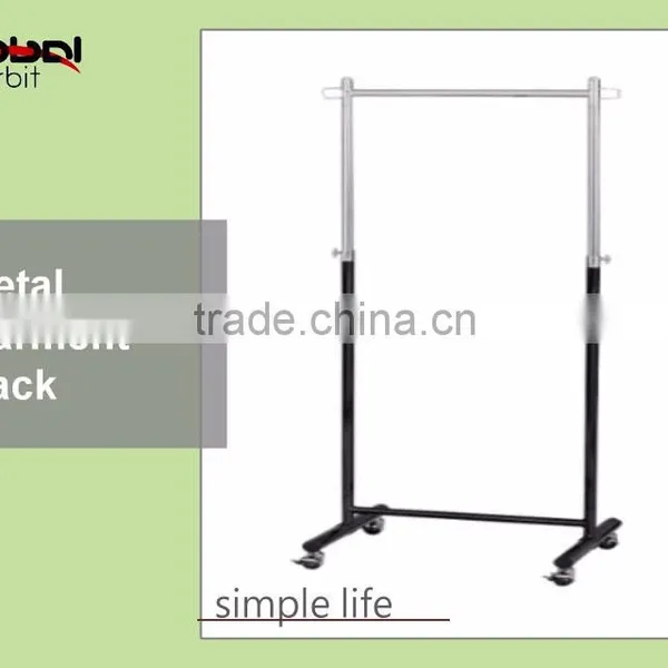 Movable Clothes Hanging Rack Steel Pipe Storage Rolling Garment Rack