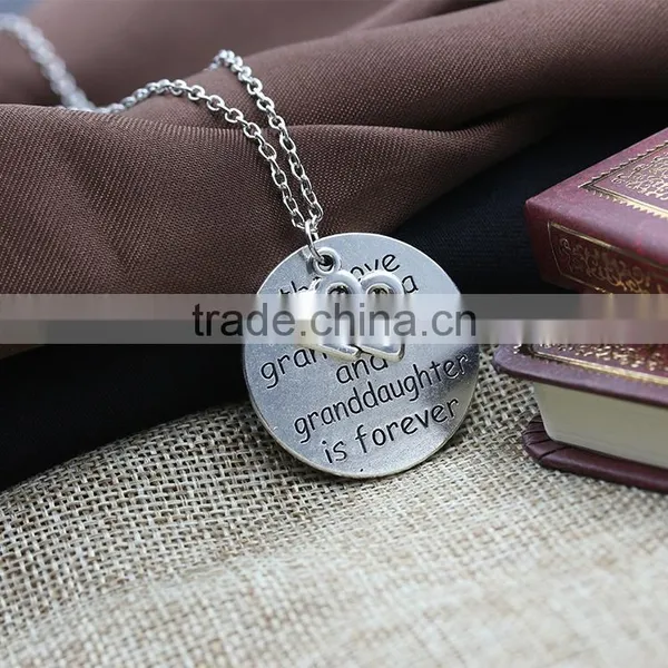 Cheap 2016 New Christmas Women Hot Gifts Love Heart Words Round Pendant Necklace Family Jewelry photo-4