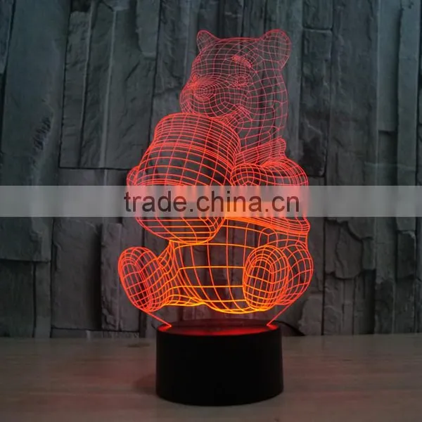 2016 Creative Colorful Touch Panel Round Base Colorful USB 3D Night Light Decoration Light for Christmas Gift photo-3
