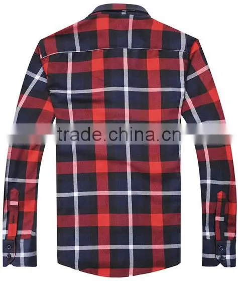 2104 New Style Men's Spring or Fall Twill Plaids Casual Shirt photo-2