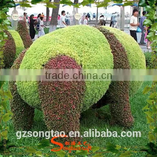 Home Designs Artificial Plant Vertical Garden With Panda Topiary photo-4