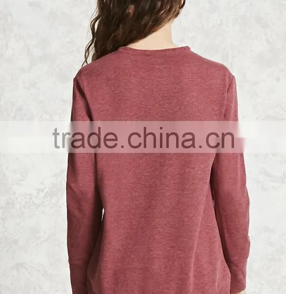 Plus Size Women Clothing 2017 High Low Fleece Solid Lightweight Knit No Hooded Sweatshirt Round Neck Super Oversized Hoodie photo-4