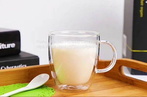 Double Wall Milk Cup 220ML Customized Coffee Cup Glass Cups Milk Mugs photo-2