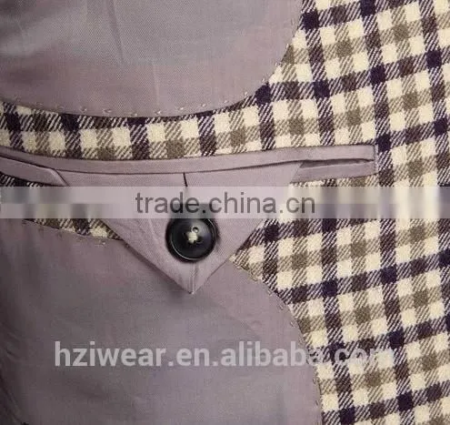 High Quality TR Business Suits/ Italy Style Suits for Men/Grid Styles Functional Buttons on Sleeve photo-5