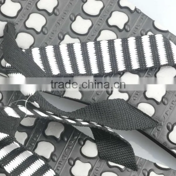 Men's Black and White Flip Flops Stock Shoe photo-4
