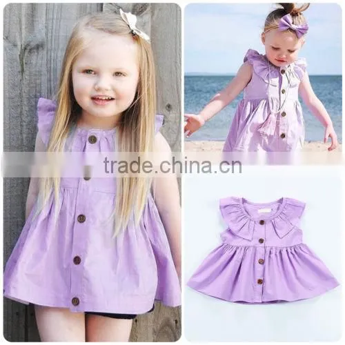 2017 New Design Hot Sale Summer Dress Wholesale Purple Cotton Clothing Boutique Custom Kids Baby 3-5 Year Old Girl Dress photo-6