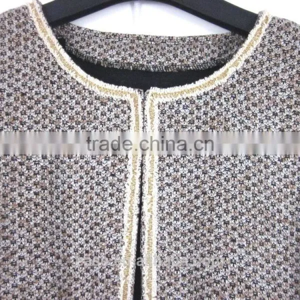 Middle Age Woman Computer Knit Jacquard Cardigan Sweater photo-3