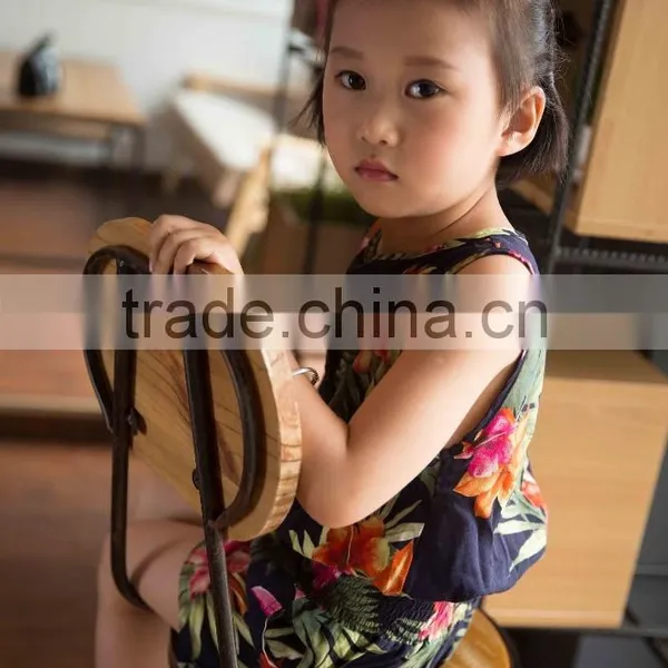 Fashion off Shouder 100% Viscose Set Summer Sleeveless Cloth Set Girl Shirt and Printed Flower Soft Handfeel Cloth photo-2