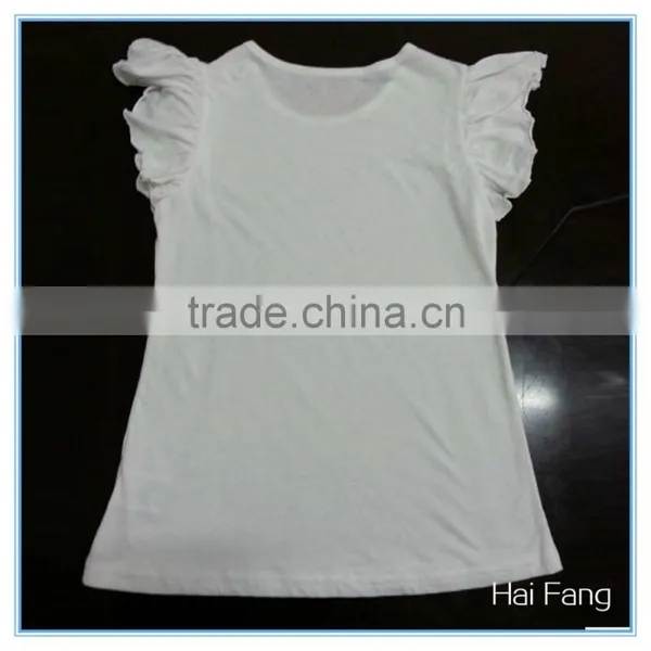 Children Girls Printting Bubble Sleeve t Shirt, Girl t Shirts Printed Designs, Fancy Girl Short Sleeve t Shirt photo-3