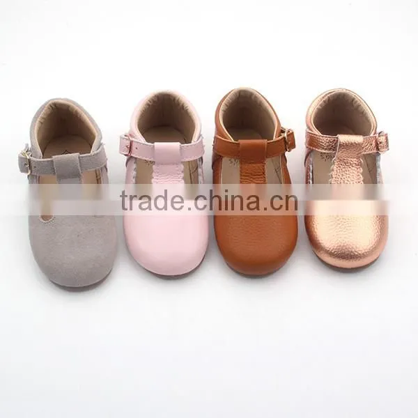 Quality Soft Sole Genuine Leather T-bar Baby Girl Shoes photo-6