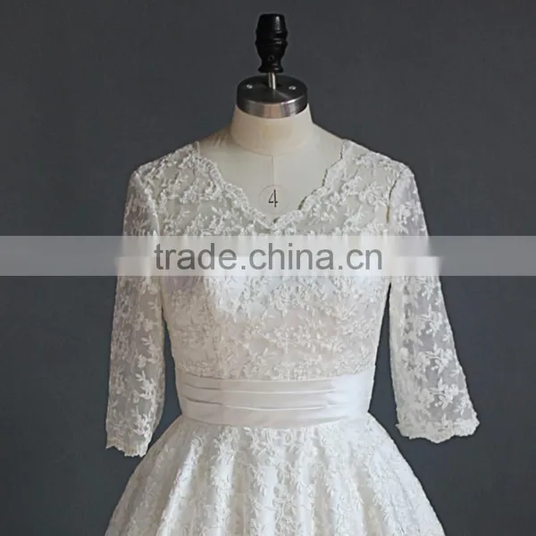 White A Line Wedding Dress 2017 photo-5