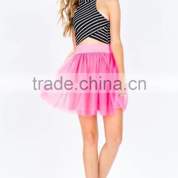 Adorable High Waist Full Lining Tulle Skirt Fashion Lady Skirt photo-6