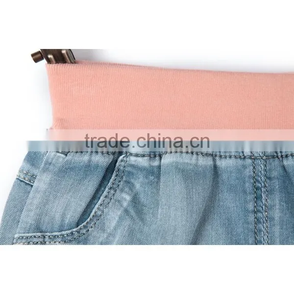 Standard Size Wholesale Fashion Lace Hem Cheap Denim Jeans for Kids photo-4