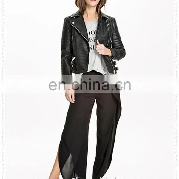Outdoor Fashion Girls Structured Fancy Faux Leather Biker Jacket Low Price photo-4