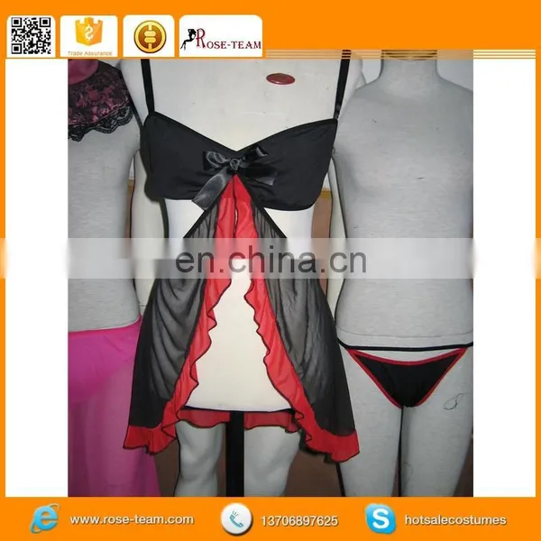 Professional Making Cute Babydoll Lingerie With White Balck Red Pink Available photo-5