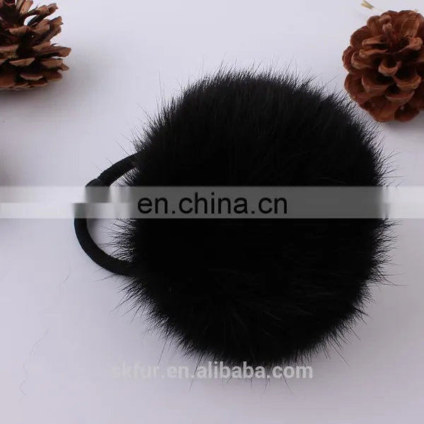 Factory Wholesale Baby Elastic Hair Rubber Bands With Fur Ball for Girls and Women photo-5