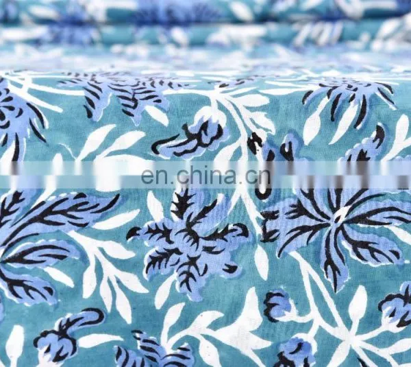 Indian Latest Hand Block Cotton Fabric Crafting Dressmaking Sewing Fabric By Meter photo-2